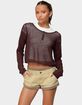 EDIKTED Kilian Sheer Knit Henley Top image number 1