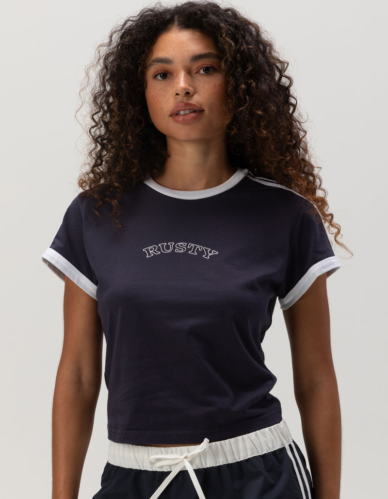 RUSTY Double Trouble Womens Skimmer Ringer Tee image number 0
