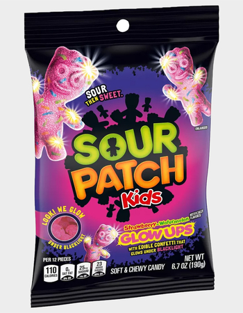 SOUR PATCH KIDS Glow Ups Strawberry-Watermelon Sour Candy Primary Image