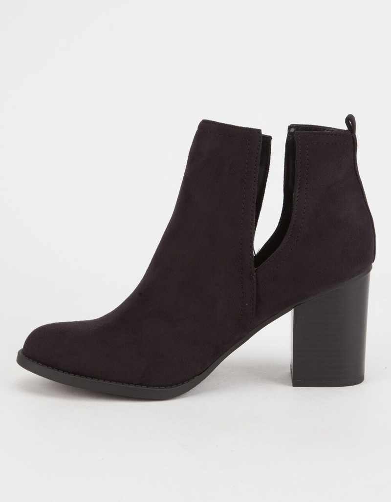SODA Faux Suede Side Slit Womens Booties image number 2