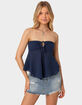 EDIKTED Tadria Drawstring Baby Doll Top image number 1