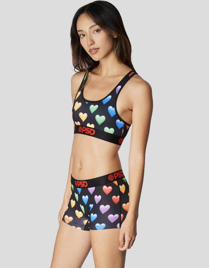 PSD Rainbow Heart Womens Boyshorts image number 1