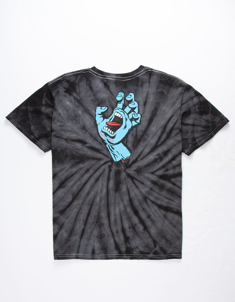 SANTA CRUZ Screaming Hand Tie Dye Black Boys T-Shirt image number 2