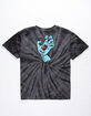 SANTA CRUZ Screaming Hand Tie Dye Black Boys T-Shirt image number 3