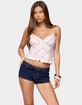 EDIKTED Alaine Floral Striped Ruffle Tank Top image number 1
