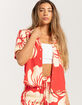 DUVIN Trouble In Paradise Womens Crop Button Up Shirt image number 3
