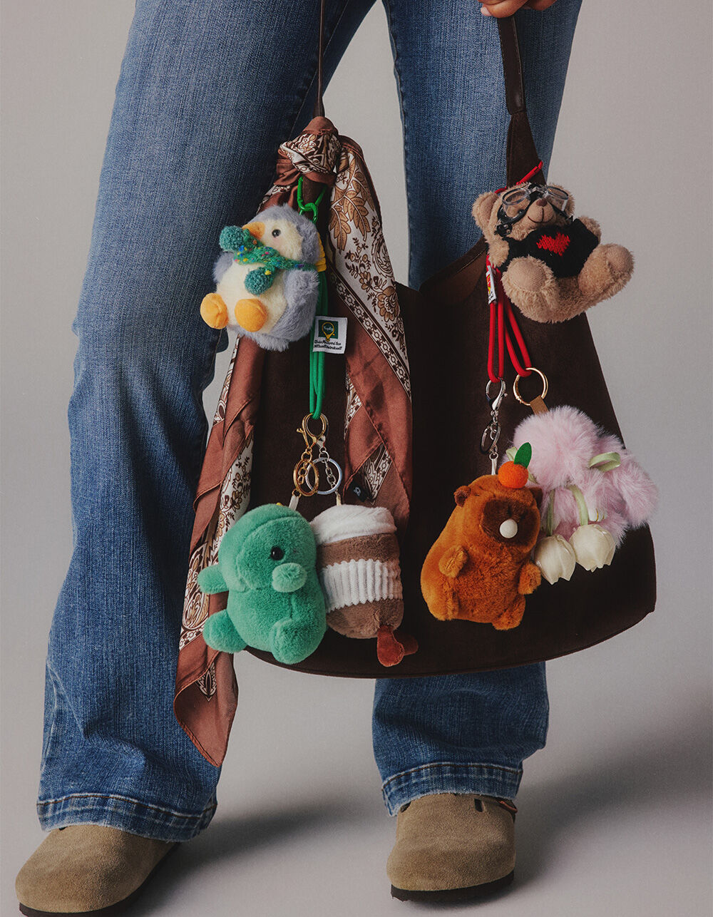 FULL TILT Dinosaur Plush Bag Charm - GREEN - ONE SIZE | Tillys