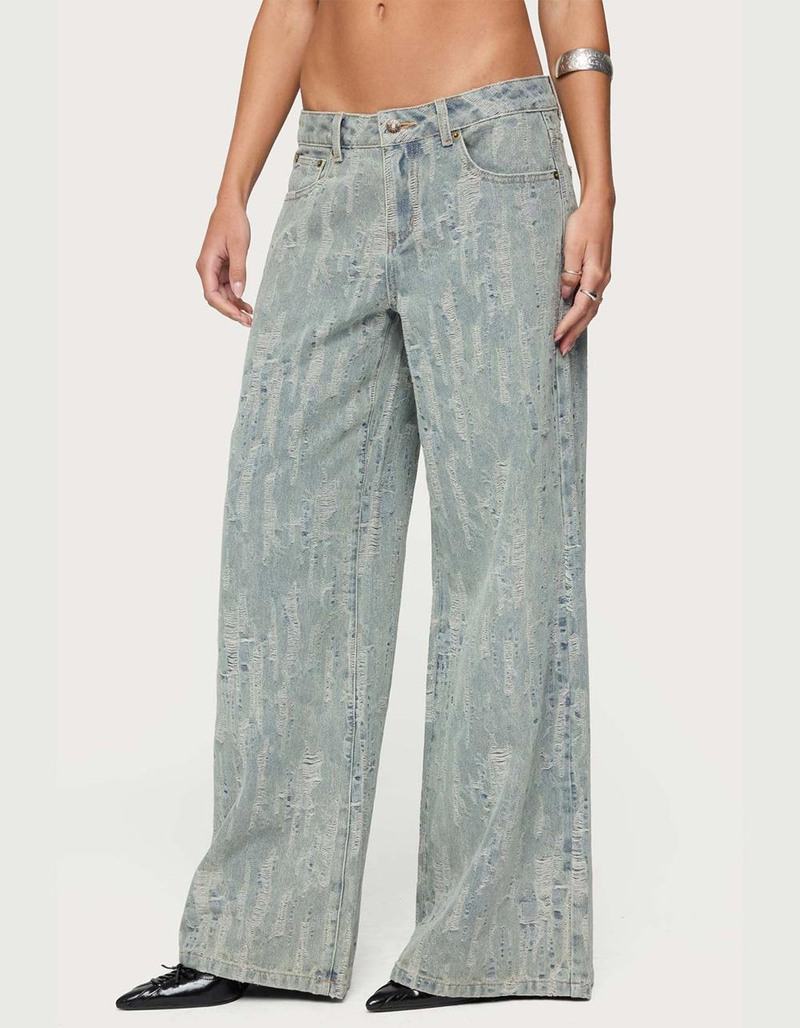EDIKTED Blaze Distressed Low Rise Jeans image number 3