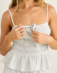 RHYTHM Driftwood Womens Stripe Shirred Crop Tank Top image number 2