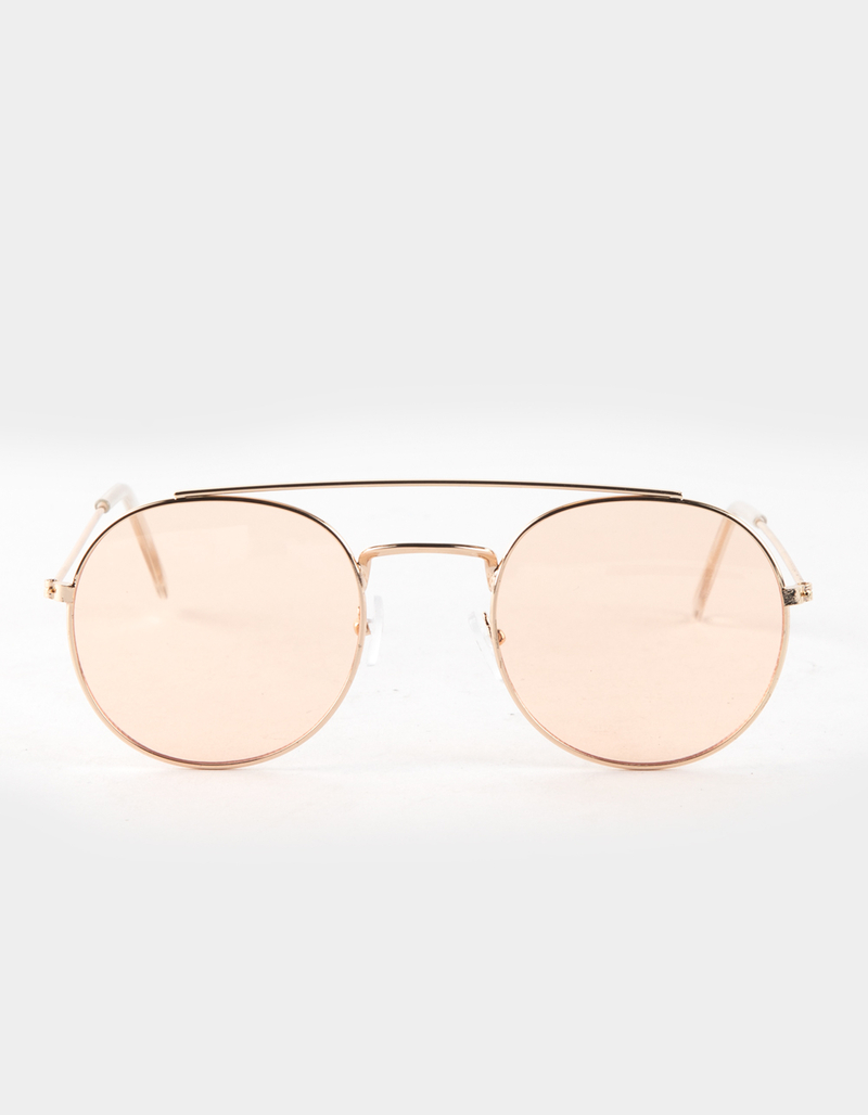 BLUE CROWN Sunrise Round Aviator Sunglasses image number 1