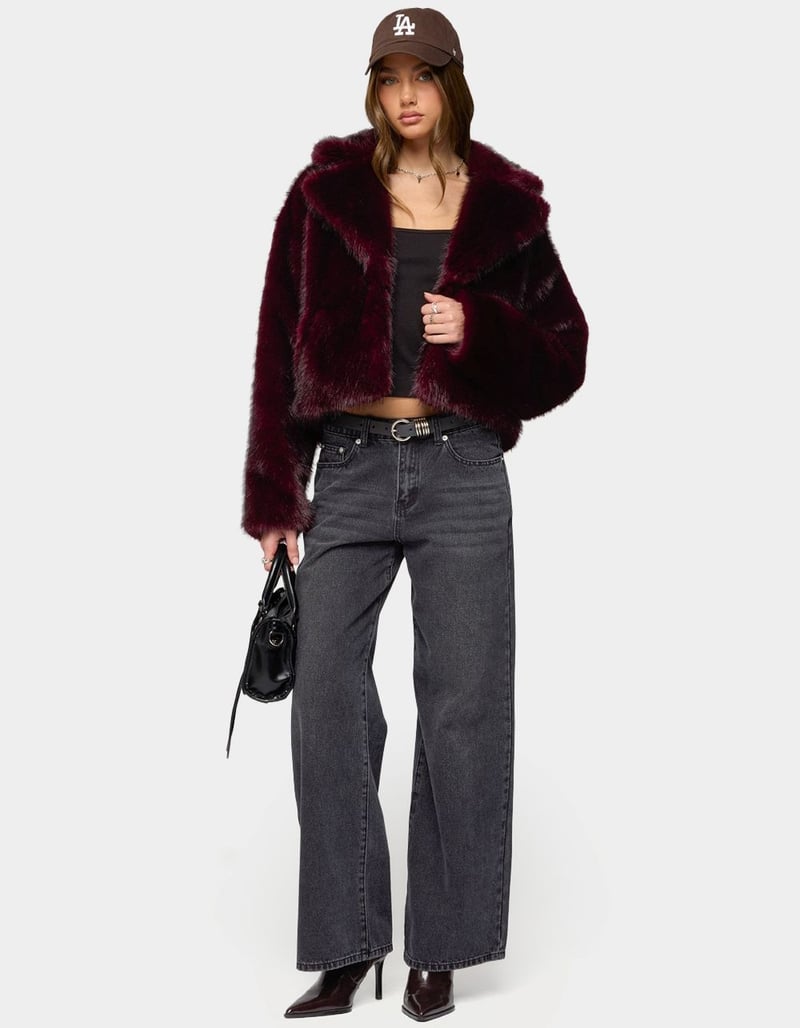 EDIKTED Kamilah Oversized Faux Fur Coat image number 4