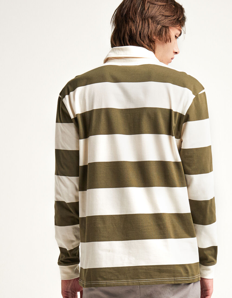 RSQ Olive Combo Classic Mens Rugby Shirt image number 3