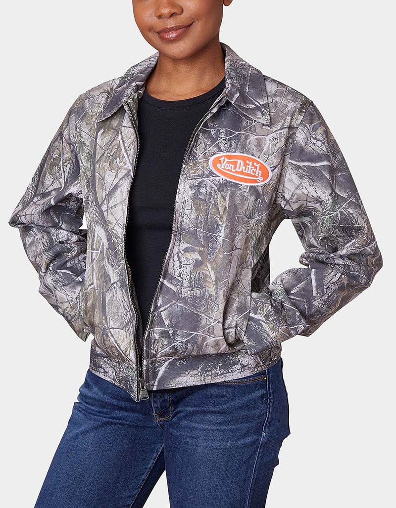 VON DUTCH Mechanical Stretch Twill Tree Print Womens Jacket image number 2