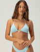 FULL TILT Textured Stripe Triangle Bikini Top image number 2