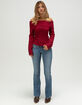MADDEN GIRL Off The Shoulder Womens Sweater image number 2