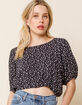WEST OF MELROSE Tongue Tied Ditsy Open Back Womens Blouse image number 2