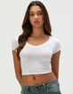 HEART & HIPS Womens V-Neck Crop Tee image number 1