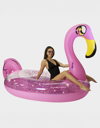 POOLCANDY Glitter Flamingo Gigantic Beach & Pool Raft Primary Image