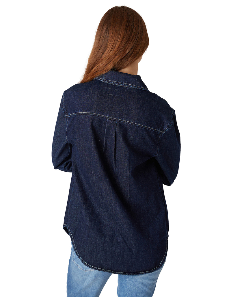 BLANK NYC Shot Caller Womens Shirt BLUE/NAVY Tillys