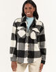 LOVE TREE Buffalo Plaid Womens Shacket  image number 1