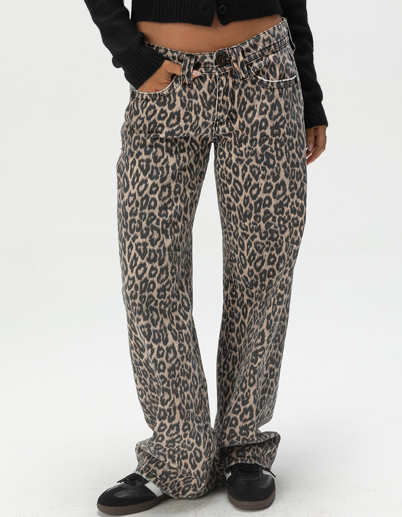 BDG Urban Outfitters Kayla Low Rider Womens Low Rise Leopard Print Baggy Jeans image number 1