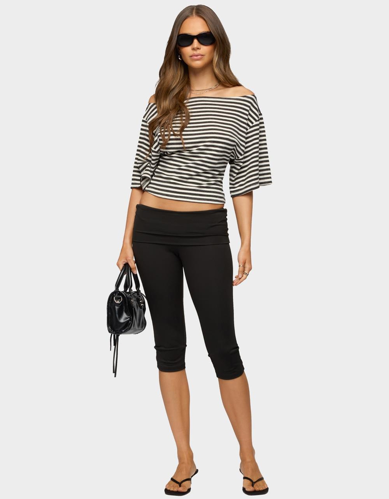 EDIKTED Jadan Striped Off Shoulder Top image number 4