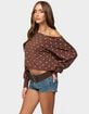 EDIKTED Oversized Off Shoulder Polka Dot Sweater image number 2