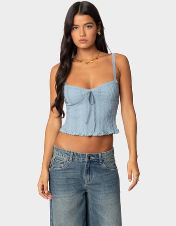 EDIKTED Lacey Knit Tank Top EDIKTED Lacey Knit Tank Top Primary Image