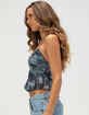 FULL TILT Ruffle Mesh Womens Cami image number 3