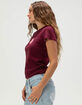 FULL TILT Hibiscus Womens Baby Tee image number 3