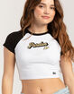 HYPE AND VICE Purdue University Homerun Womens Raglan Tee image number 2