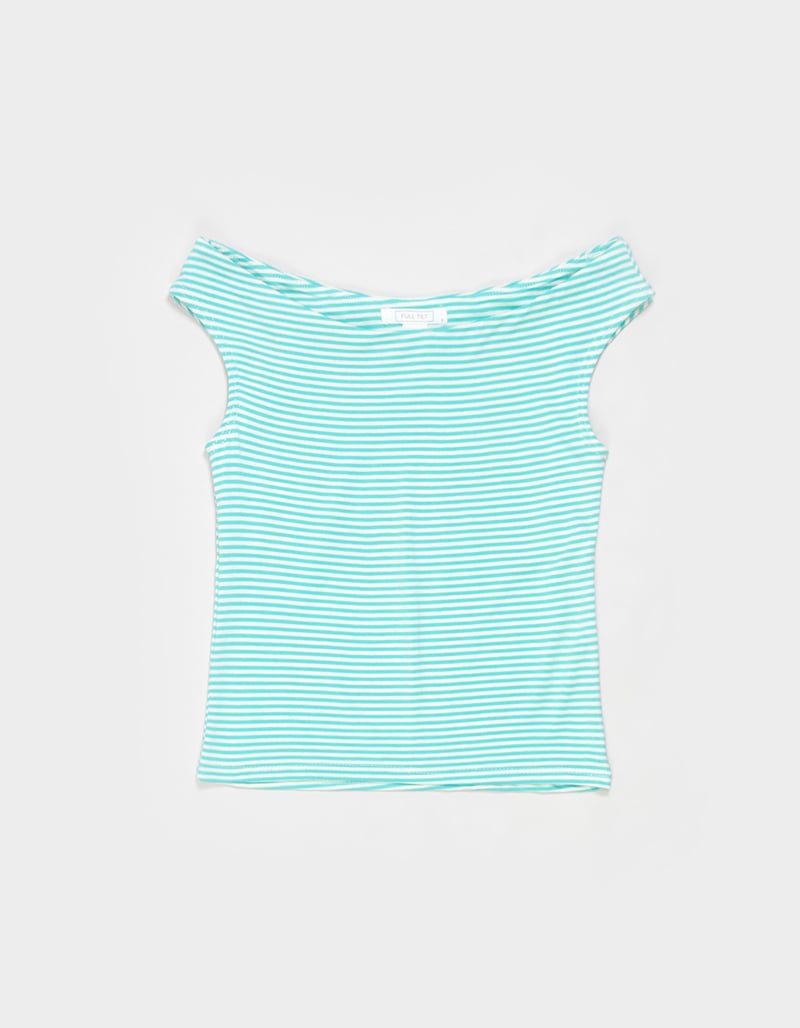 FULL TILT Girls Stripe Off The Shoulder Top image number 0