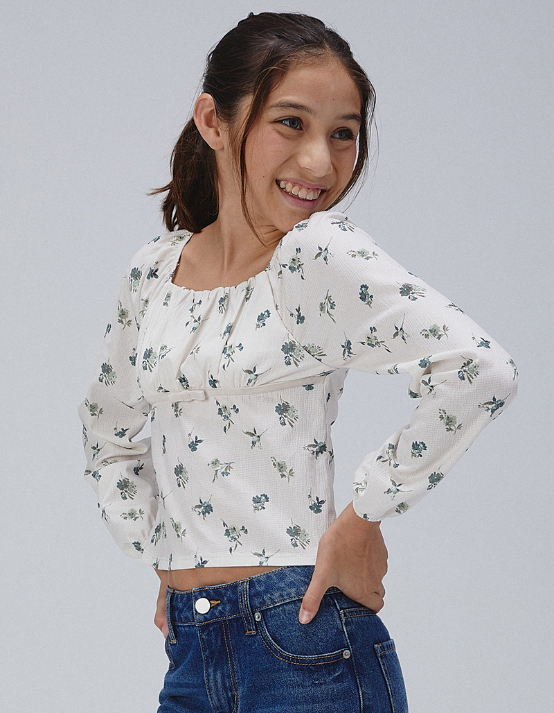 RSQ Girls Floral Texture Bow Top image number 0