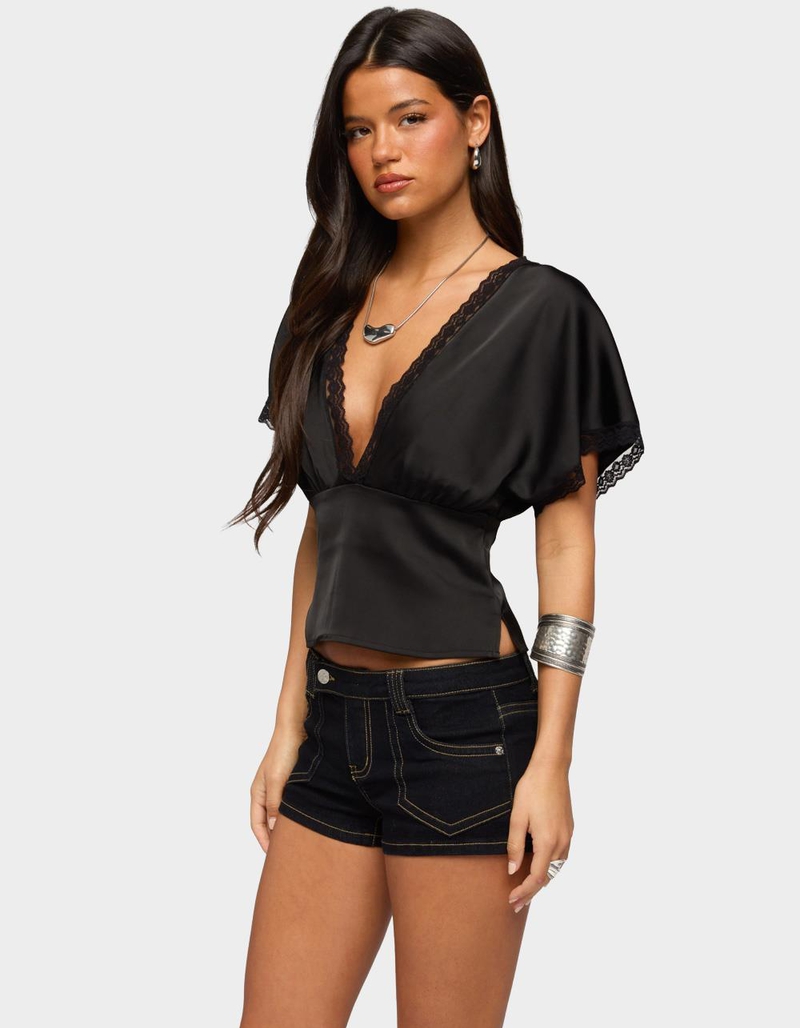 EDIKTED Ihara Lacey Cinched Waist Top image number 1
