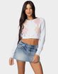 EDIKTED Francis Cropped Argyle Knit Cardigan image number 1