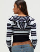 RSQ Womens Stripe Zip-Up Hooded Sweater image number 4
