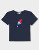POPSICLE Red, White, Blue Popsicle Womens Baby Tee image number 2