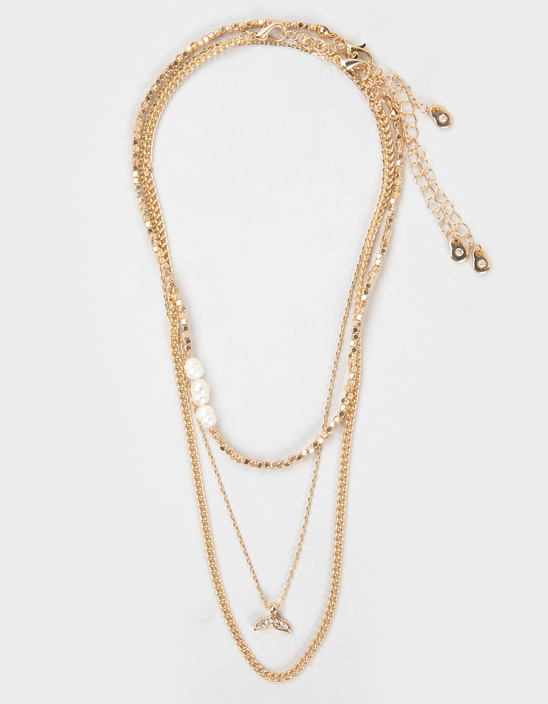 FULL TILT Layered Dolphin/Pearl Necklace image number 0