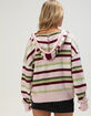 FULL TILT Womens Stripe Button Up Hooded Sweater image number 3