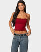 EDIKTED Cruella Lace Trim Tank Top image number 1