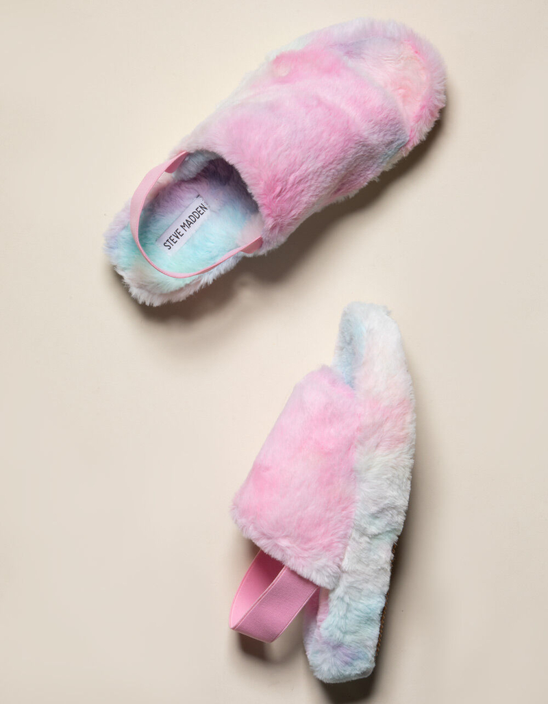 STEVE MADDEN Fuzz Tie Dye Womens Slippers image number 1
