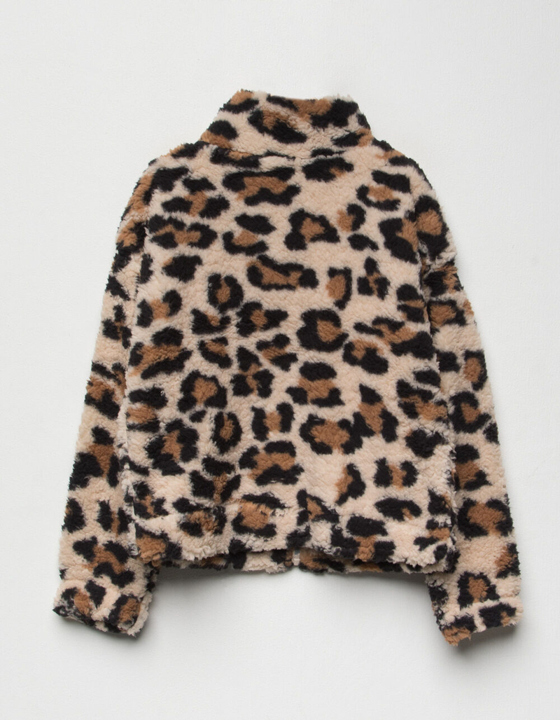 LOVE + JOY Leopard Sherpa Girls Jacket image number 1