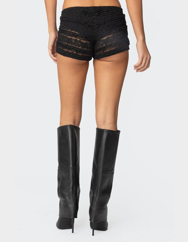 EDIKTED Maisley Sheer Lace Shorts image number 4