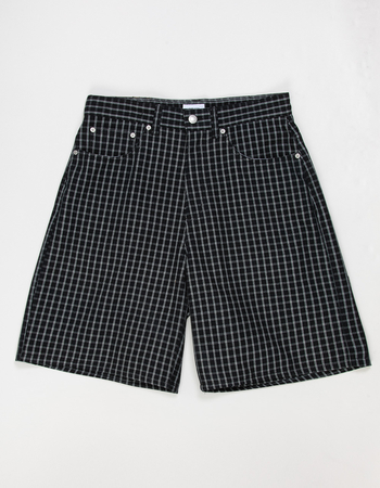OBEY Plaid Mens Baggy Denim Shorts Primary Image