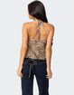 EDIKTED Tiger Printed Mesh Babydoll Top image number 4