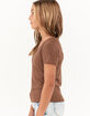 FULL TILT Essentials Girls V Neck Rib Tee image number 4