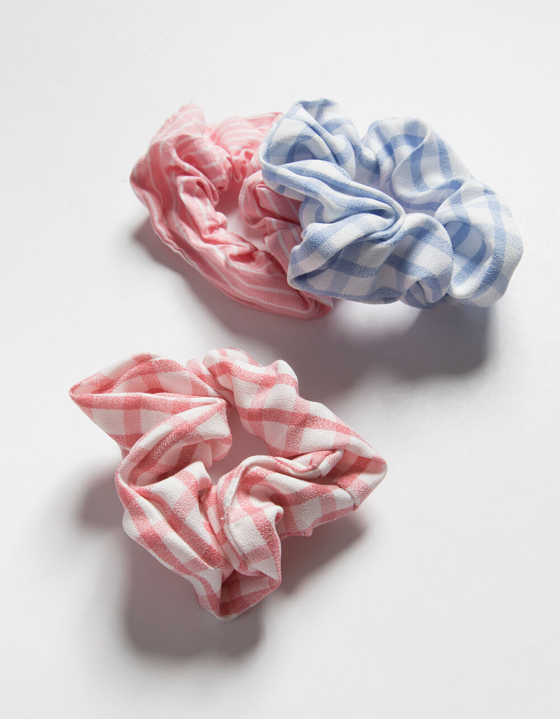 FULL TILT 3 Pack Gingham & Stripe Scrunchie Set image number 0