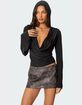 EDIKTED Nira Hooded Cowl Neck Top image number 1