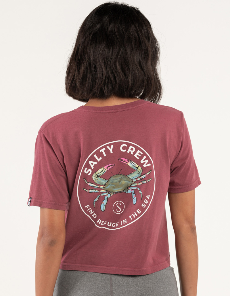 SALTY CREW Blue Crab Womens Oversized Crop Tee image number 0