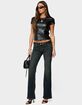 EDIKTED Tez Vintage Washed Low Rise Bootcut Jeans image number 5